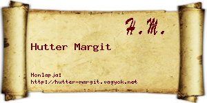 Hutter Margit névjegykártya